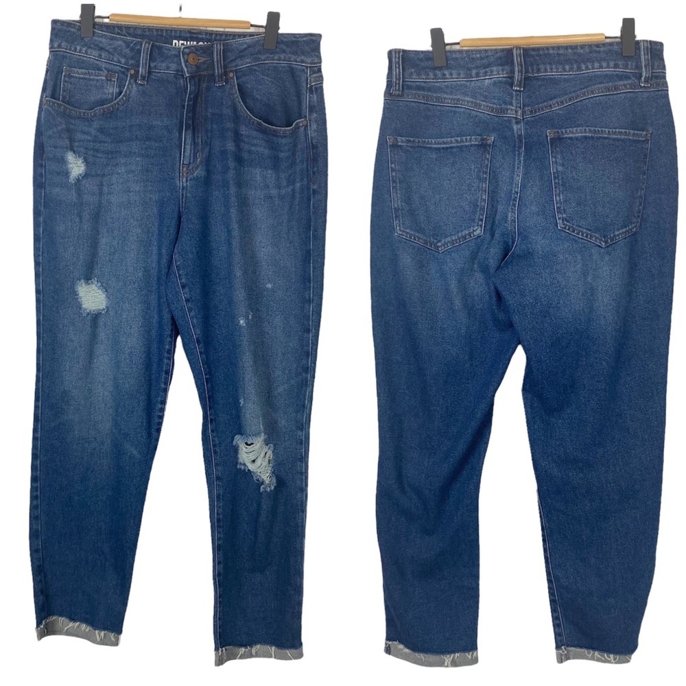 REWASH Super Hi-Rise Mom Jeans 29 Raw Step Hem Distressed - Picture 14 of 14
